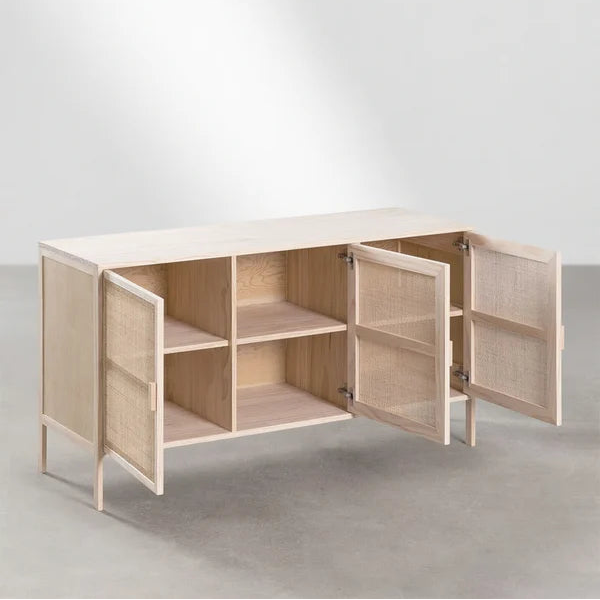 Arjita Rattan Wood Sideboard and Wooden Cabinet