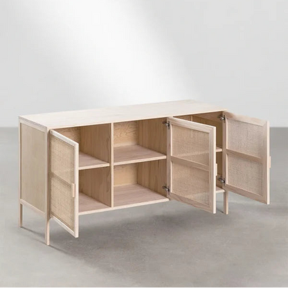 Arjita Rattan Wood Sideboard and Wooden Cabinet