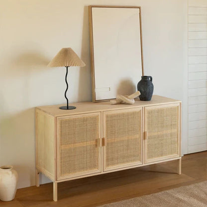 Arjita Rattan Wood Sideboard and Wooden Cabinet