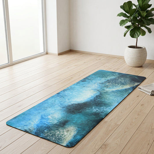 Professional PU & Natural Rubber Yoga Mat - 6mm Deep Ocean