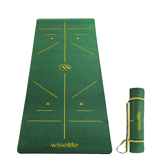 Wifelife True Alignment TPE Yoga Mat - 6mm Royal Green