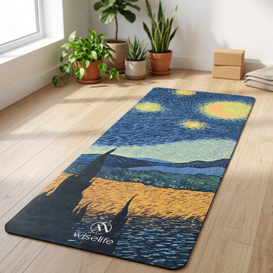 Professional PU & Natural Rubber Yoga Mat - 6mm Starry Night