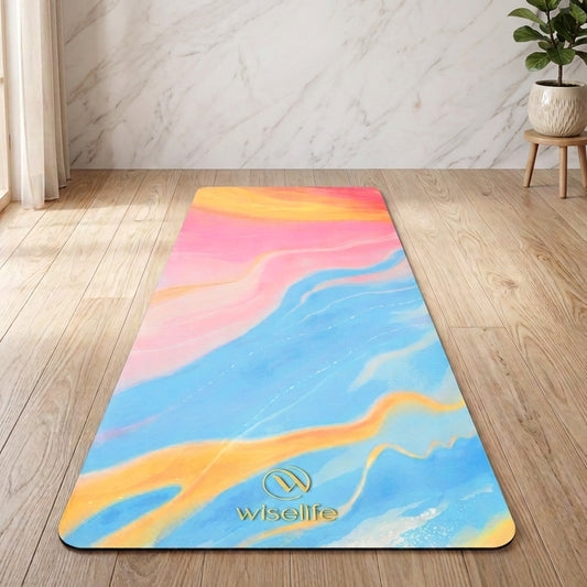 Professional PU & Natural Rubber Yoga Mat - 6mm Abstract Marble