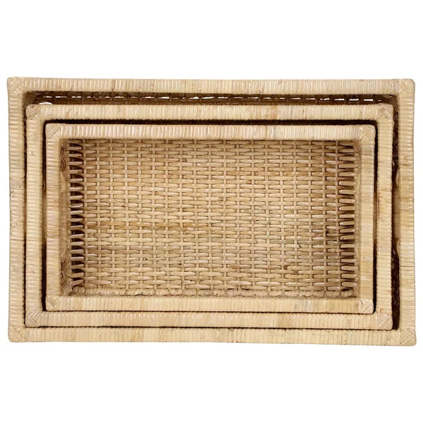Avery Handwoven Rattan Storage Basket Set of 3