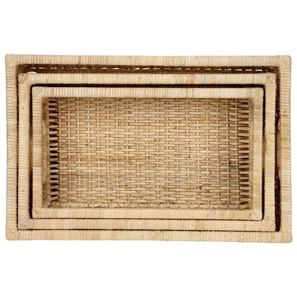 Avery Handwoven Rattan Storage Basket Set of 3