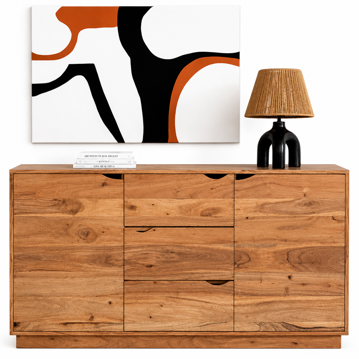 Avya Handcrafted Rattan & Solid Wood Sideboard