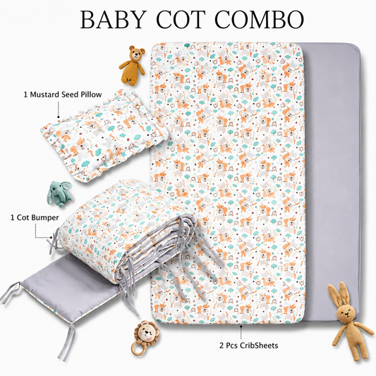 Sovana Premium 4-Piece Baby Cot Combo Unicorn