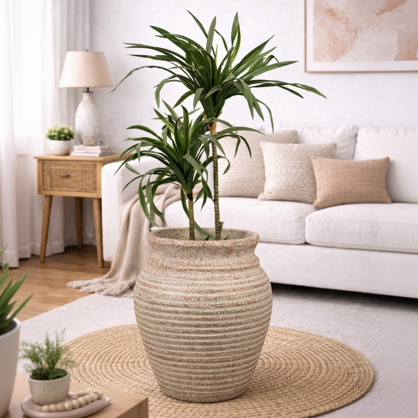 Basil Traditional Rust Patina Fiberglass Planter