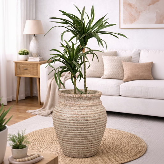 Basil Traditional Rust Patina Fiberglass Planter