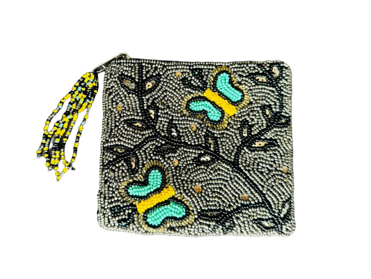 Sleek Seed Bead Rectangular Coin Purse