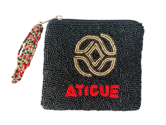 Sleek Seed Bead Rectangular Coin Purse