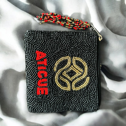 Sleek Seed Bead Rectangular Coin Purse