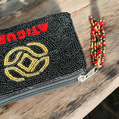 Sleek Seed Bead Rectangular Coin Purse
