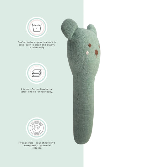 Organics Collectible Face Rattle - Bear