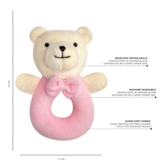 Ring Rattle - Bear Pink