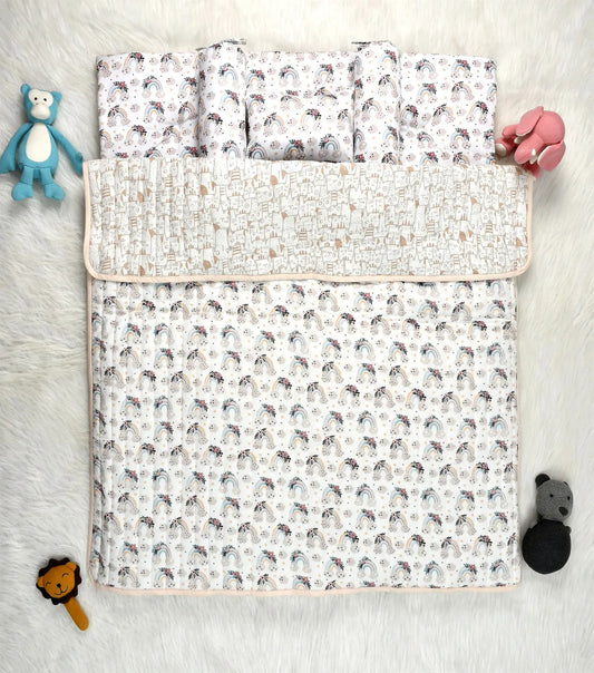 4-Piece Premium Muslin Bedding Set Rainbow