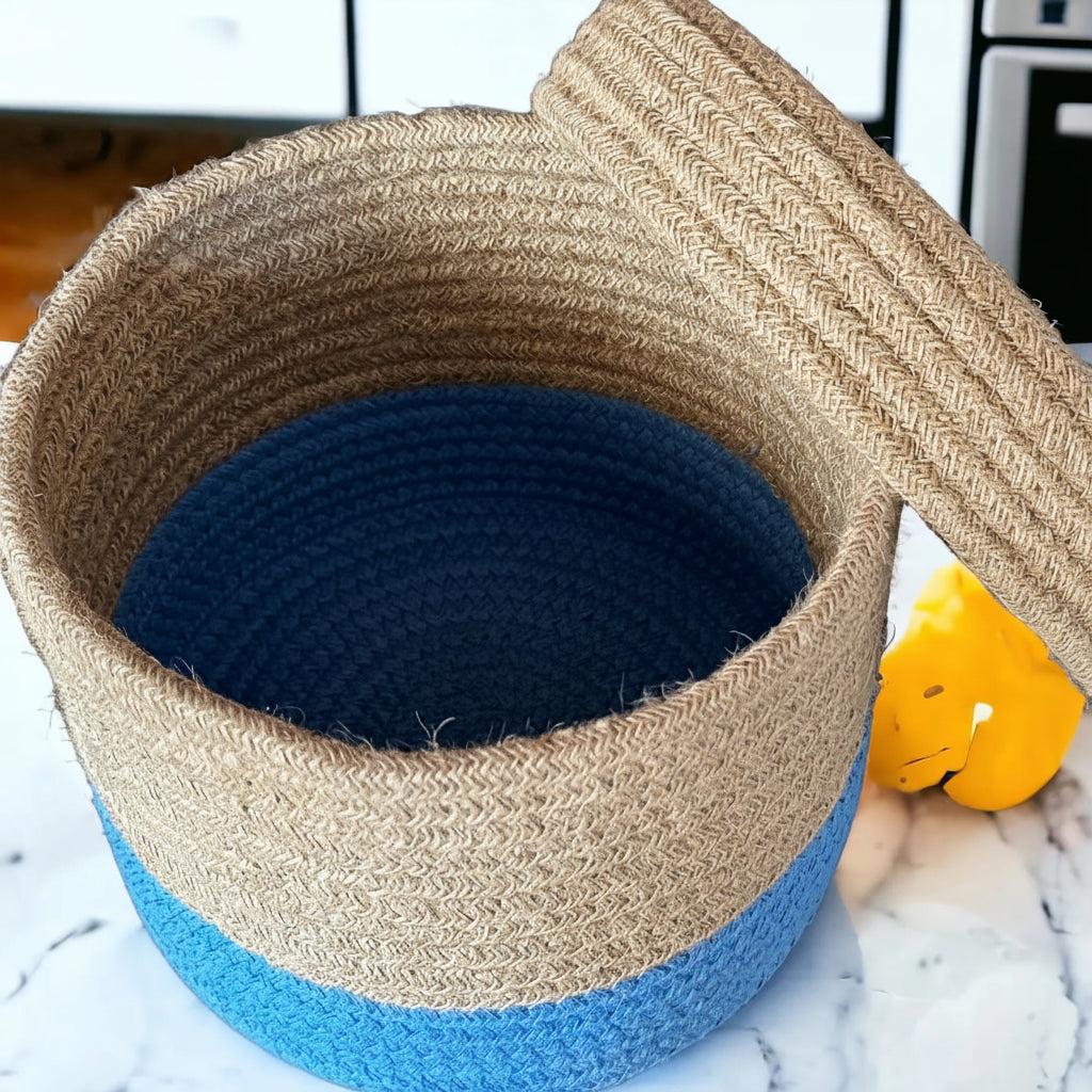 Multipurpose Hand-Woven Jute Storage Basket