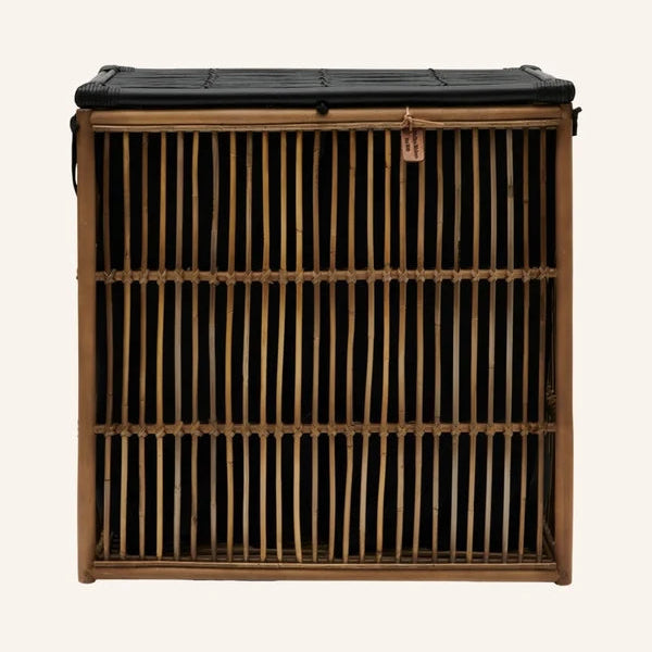 Bhuv Handwoven Rattan & Bamboo Laundry Basket