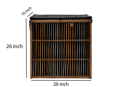 Bhuv Handwoven Rattan & Bamboo Laundry Basket