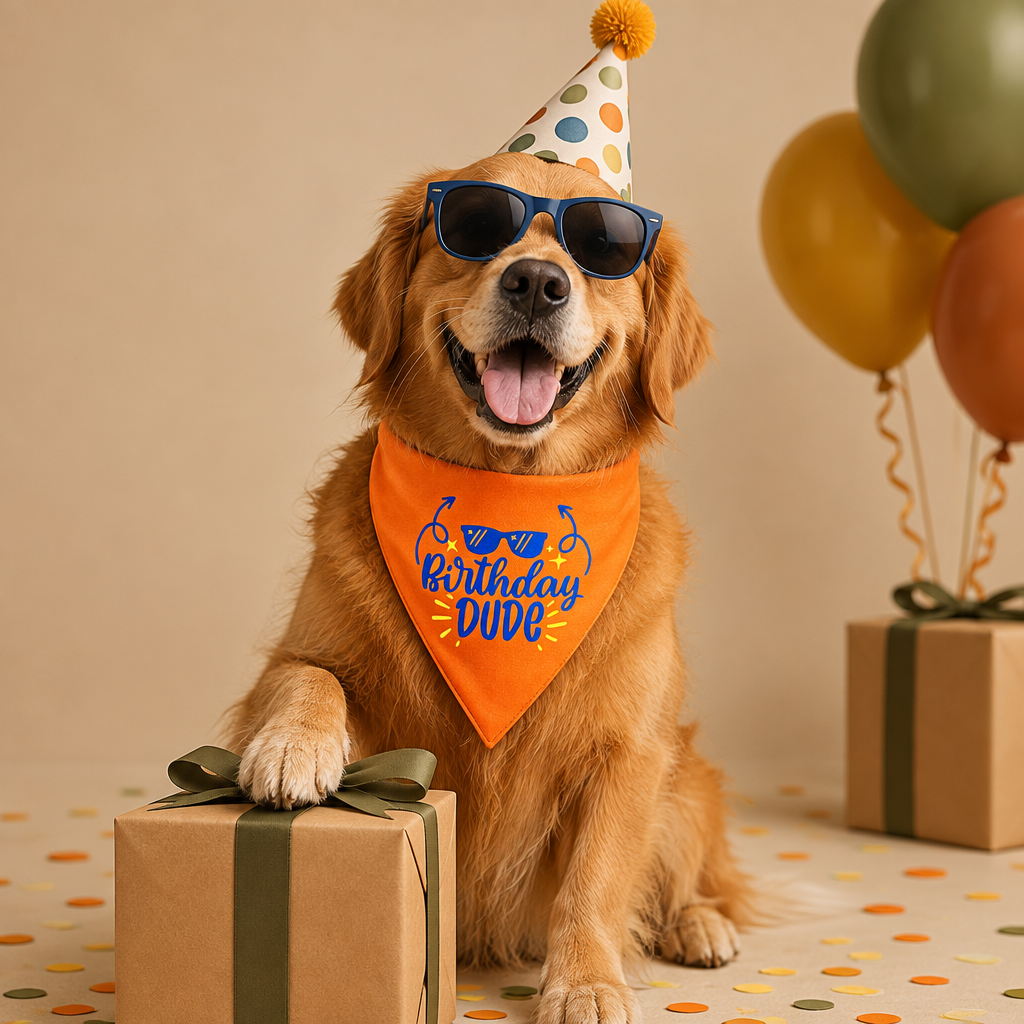 Pet Dog Bandana Birthday Dude
