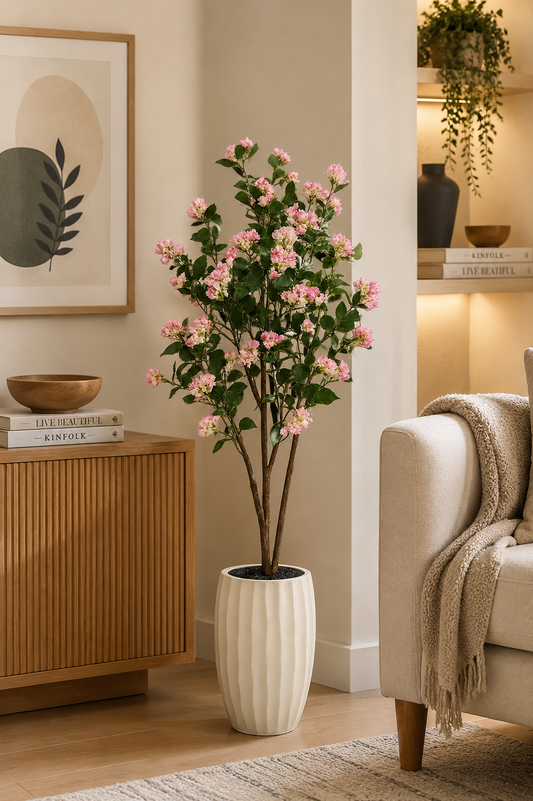 Premium Artificial Blush Pink Flowering Tree 59"