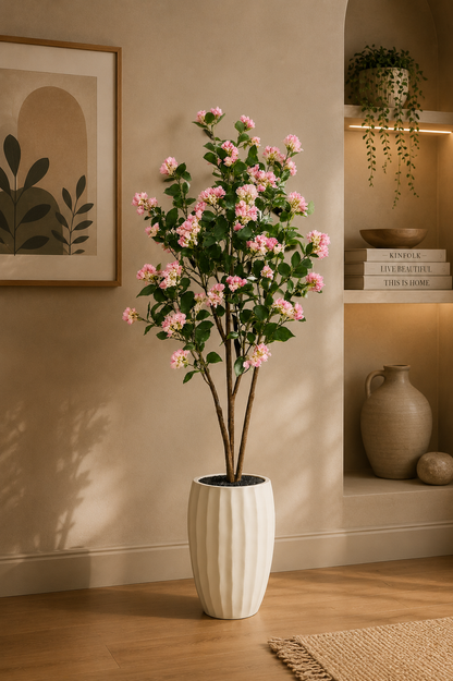 Premium Artificial Blush Pink Flowering Tree 59"