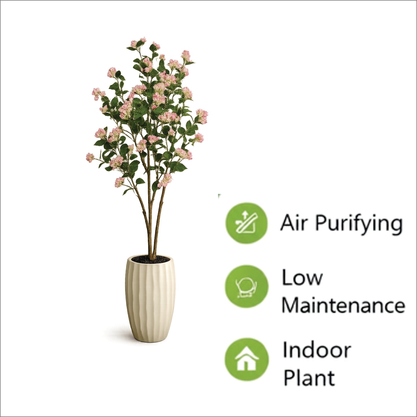 Premium Artificial Blush Pink Flowering Tree 59"