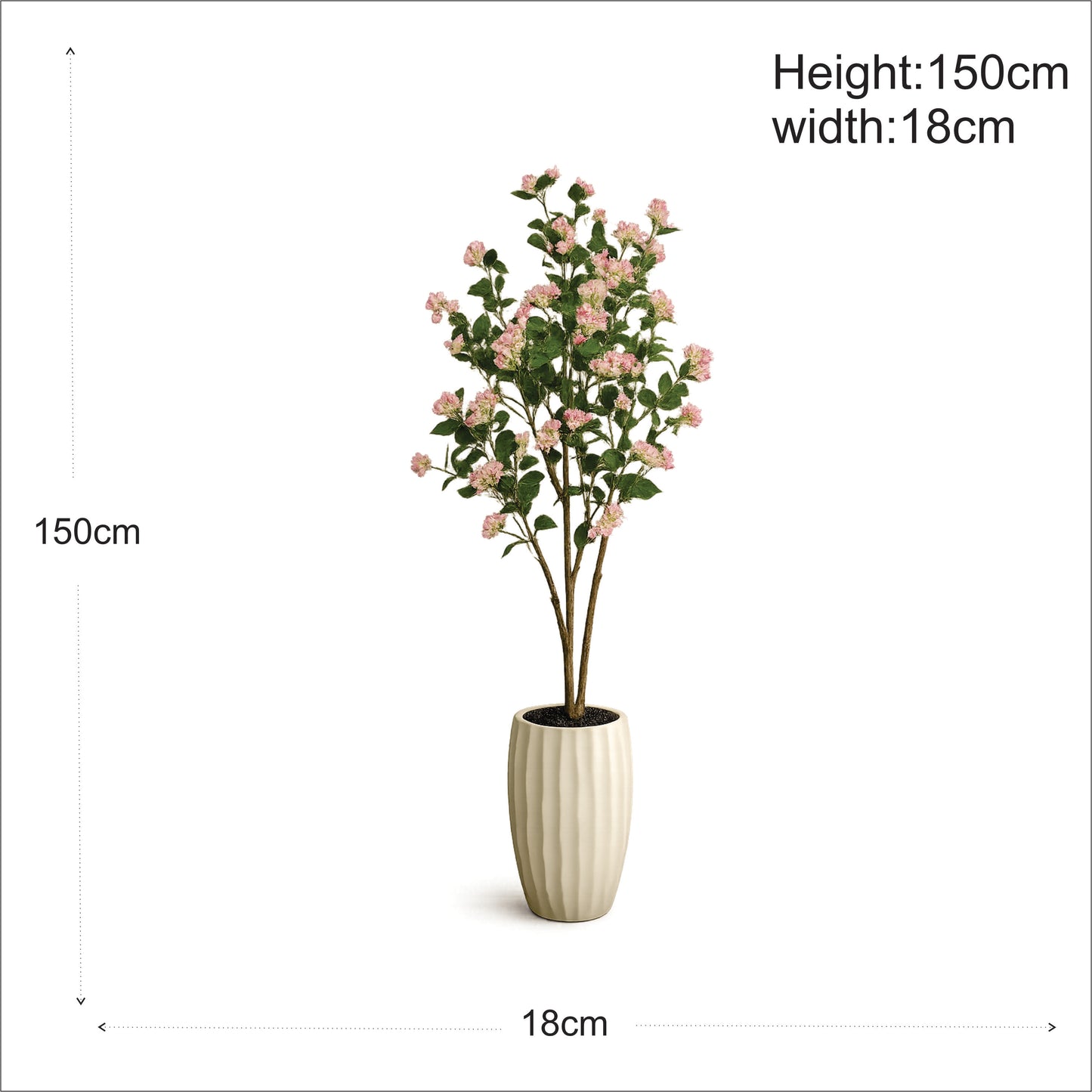 Premium Artificial Blush Pink Flowering Tree 59"