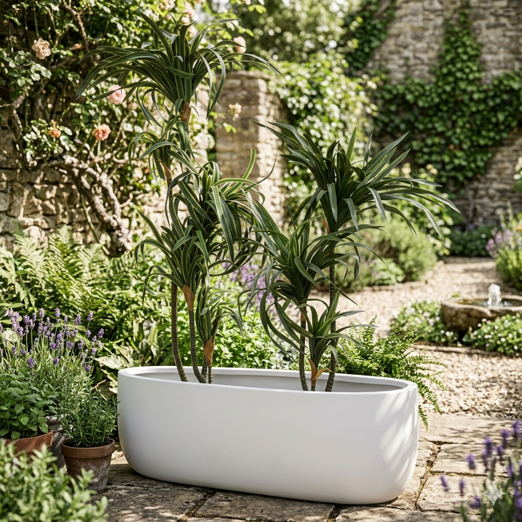 Boat White Fiberglass Planter
