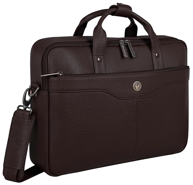 Wildhorn Premium Leather Laptop Messenger Bag | Executive Smart Office Satchel
