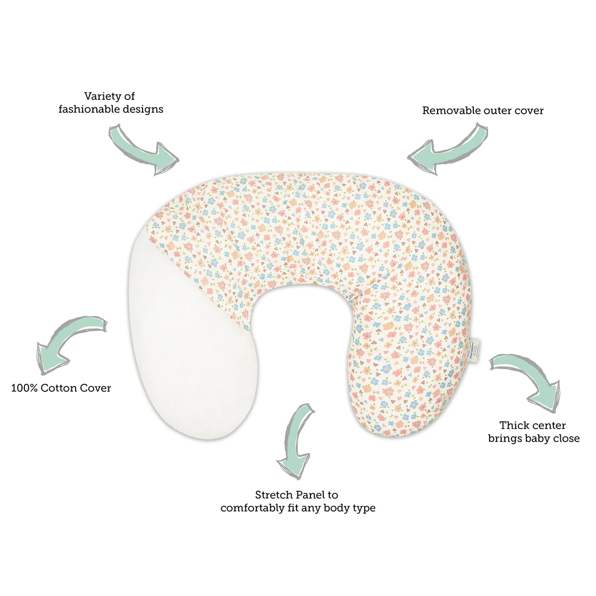 Bunny Garden Feeding & Nursing Pillow