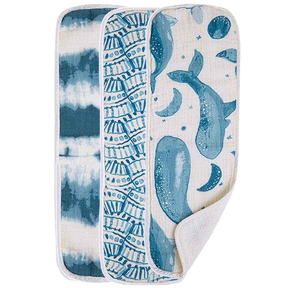 Crane Baby Burp Cloth Set - Caspian Collection