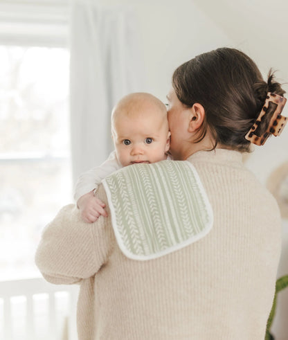 Crane Baby Burp Cloth Set - Willow Collection (Dainty Leaf)