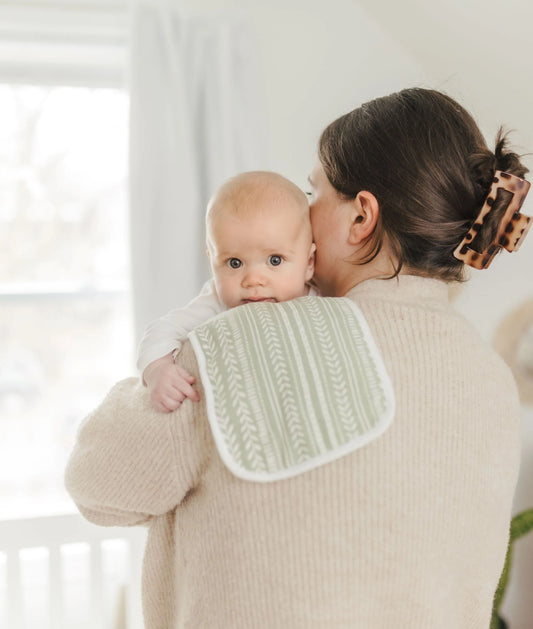 Crane Baby Burp Cloth Set - Willow Collection (Dainty Leaf)