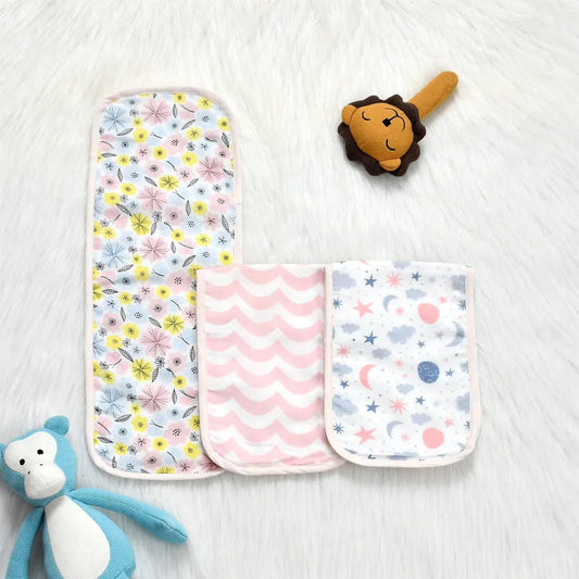 6-Layer Muslin Burp Pads – Set of 3
