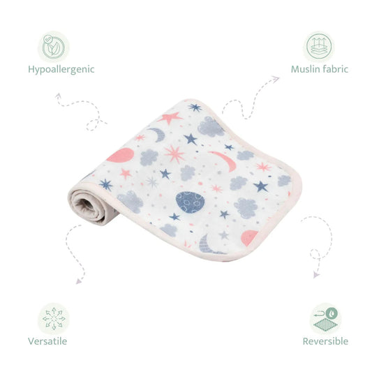 6-Layer Muslin Burp Pads – Set of 3 Garden