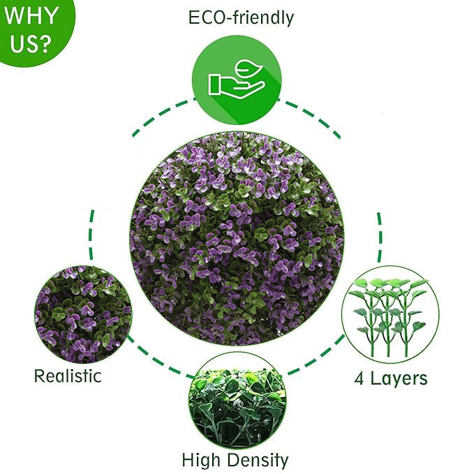 Artificial Buxus Purple Topiary Ball