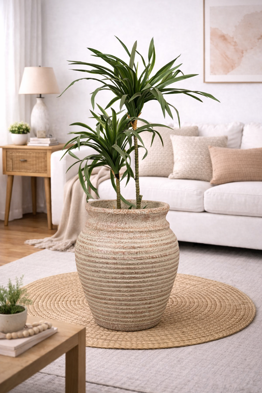 Basil Traditional Rust Patina Fiberglass Planter