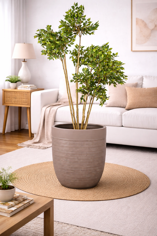 Pota Grey Beige Fiberglass Planter