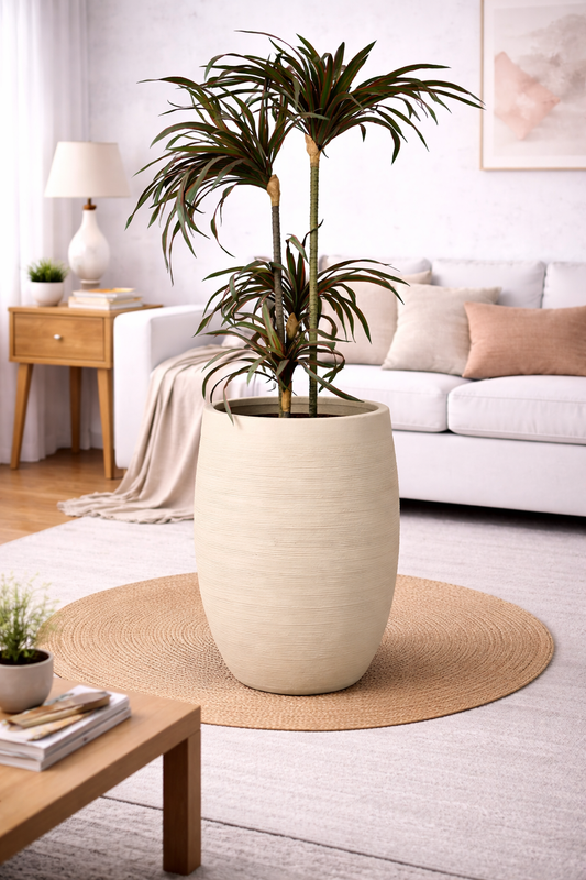 Voilet Beige Fiberglass Planter