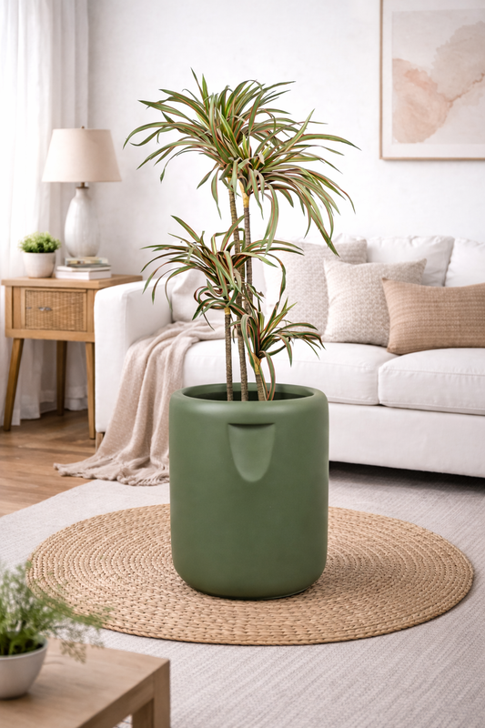 Cool Olive Green Fiberglass Planter