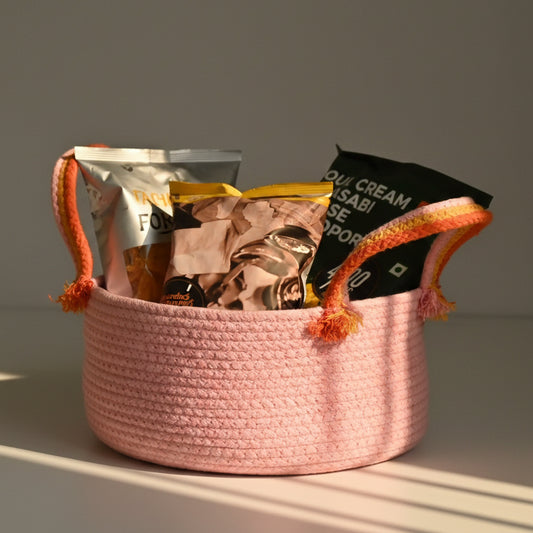 Cotton Rope Basket with Loop Handles