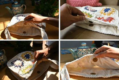 Ethnic Maid Colorful Hand Knitted Cotton Sling Bag for Women – Boho Style Crossbody Handbag