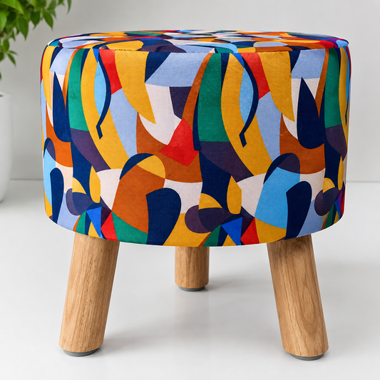 Colorful Printed Ottoman Stool Pouffe