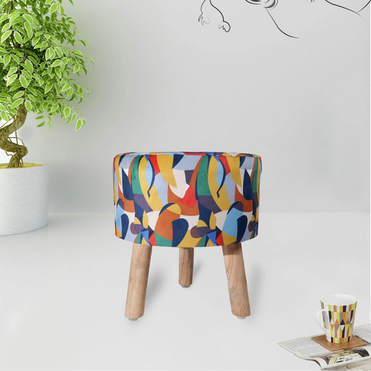 Colorful Printed Ottoman Stool Pouffe