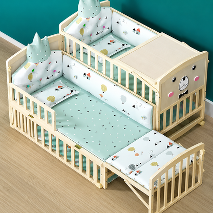 Furnifest 12-in-1 Convertible Wooden Baby Cot Crib