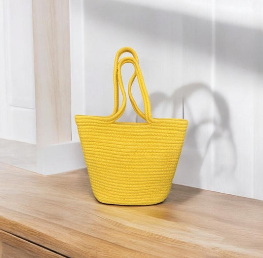 Yellow Cotton Dori Bag with Handle-PEELI