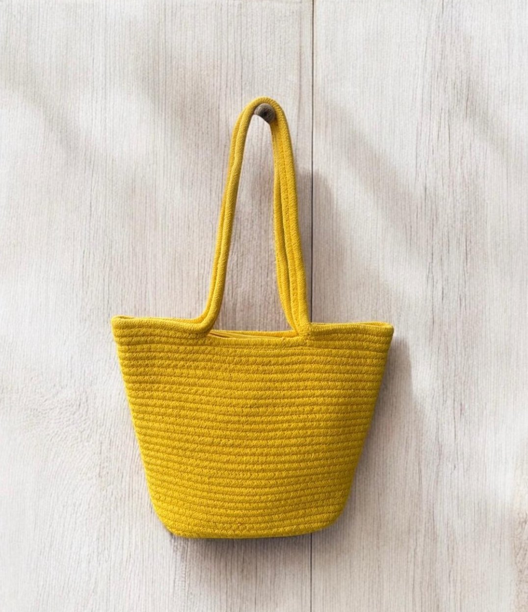 Yellow Cotton Dori Bag with Handle-PEELI