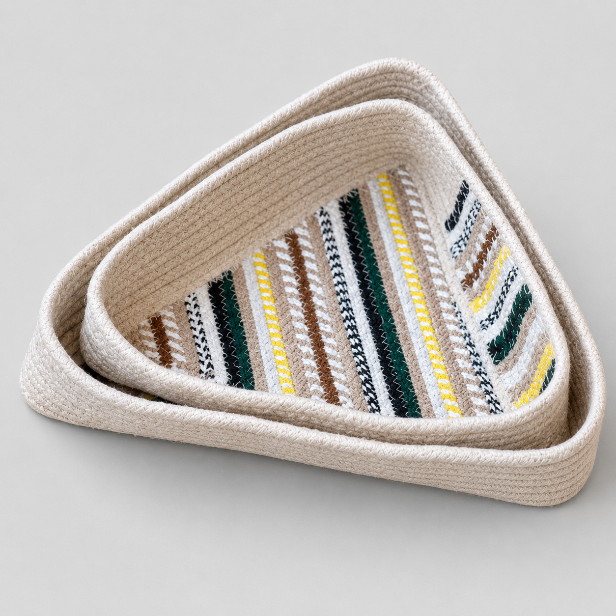 Cotton Braided Triangle Shape Baskets