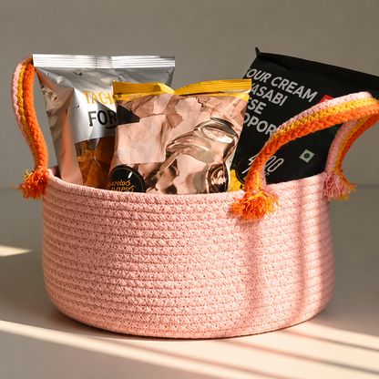 Cotton Rope Basket with Loop Handles